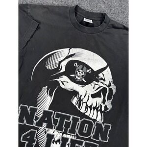 Sports Nation 4 Life Skull Pirate Graphic T Shirt Black Pro Super Heavy XL
